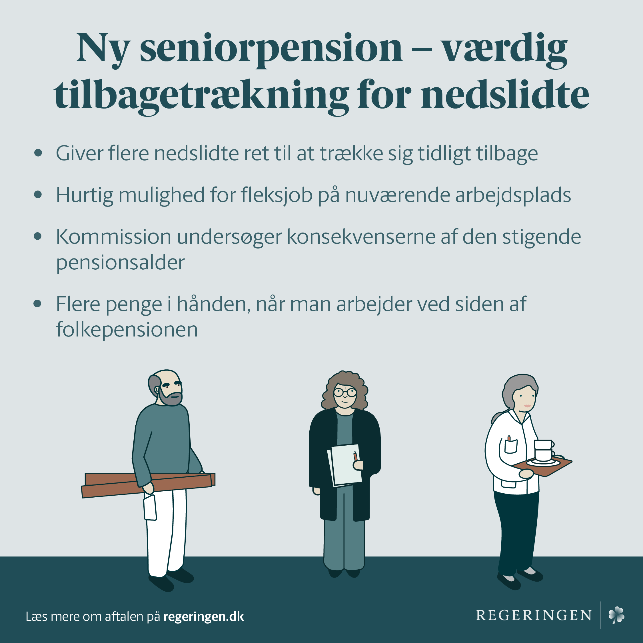 Illustration: Ny seniorpension - værdig tilbagetrækning for nedslidte